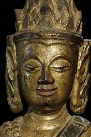 Delightful antique standing Arakan Buddha.