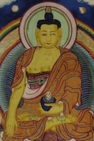 Painted vintage/old Mongolian Thangka.