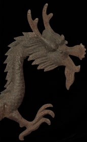 19thC Chinese Iron Dragons-Thin for hanging on the wall- finely made, excellent condition