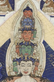 Delightful Antique Mongolian thangka-