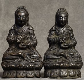 Pair of Antique Chinese Quanyin Figures- Found 10 years a part and brought together.