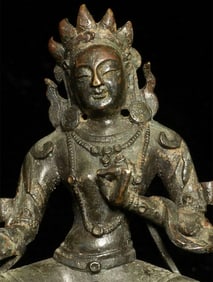 18thC Tibetan Bodhisattva, Serene & Joyful