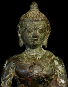 13/14thC Chiang Sen Thai Buddha, Rare, 3.5" Tall