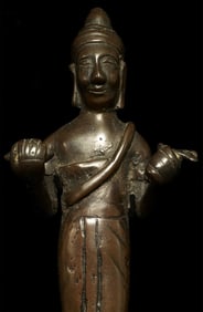 Sweet old Laotian or Thai bronze devotee.