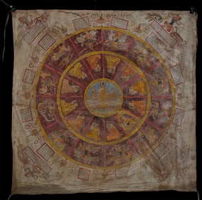 Antique Burmese Temple Drawing.