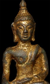 Miniature Thai bronze Buddha.