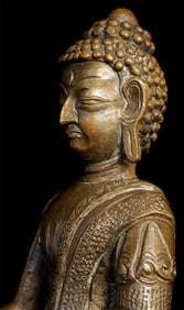 Vintage Nepalese Bronze Buddha, 5-1/8" Tall