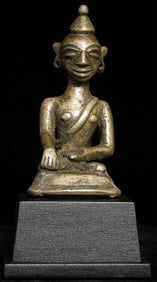 Early solid-cast Burmese Mon Buddha.