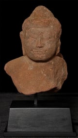 13thC or Earlier Thai Stone Buddha Bust