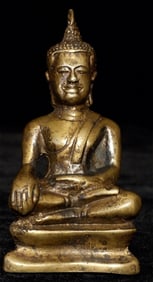 15/16thC or a bit later. Thai solid-cast Utong-B bronze Buddha statue.