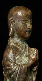 15/16thC Ming Buddha Monk with fabulous face. Delightful!