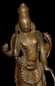 17/18thC (or earlier) standing Hindu deity Virabhadra, avatar of Shiva.- Great Finesse