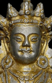 Antique Mongolian Gilded Buddha/Amateyus-rare Aluminum Alloy Buddha