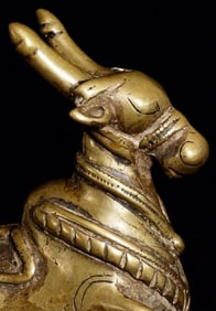 18/19thC Hindu India Nandi Bronze Bull-Animated-Almost alive!!