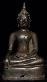 16th Northern Thai bronze Buddha,. Very fine example, nice size.