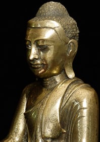 19thC Burmese Mandalay style bronze Buddha.