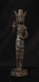 18/19thC or Earlier Standing Bronze Buddha- Wonderful face and overall feel- Grand mystery!