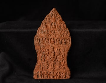 11-13thC Khmer Clay Buddha Tablet- An exceptional example-