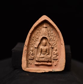 Pyu Burmese Clay votive is 4" tall, 3.25" at the widest point.