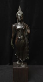 Outstanding Walking Sukothai Buddha. early/mid 20thC