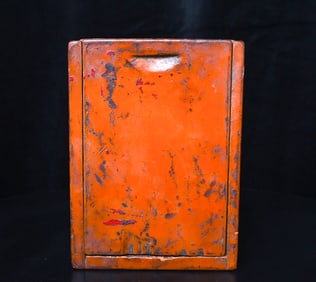 Antique Mongolian Temple Box and Spoon For ritual Herbs.