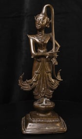 Very uncommon 19thC Burmese figure. (13.5"H x 5.25"W - 2.69kg / 5.93lbs)