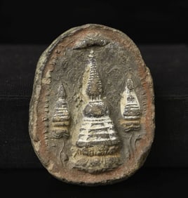 11/12thCTibetan Tsa Tsa with Stupa_BEST- With Writing and pigment