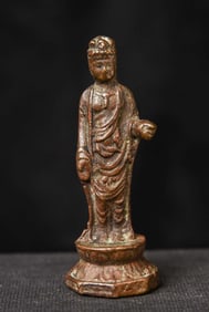 18/19thC or earlier miniature Korean Bronze Buddha.