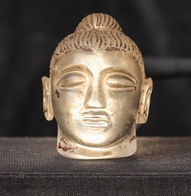 Quartz crystal Buddha head, possibly Gandara era.
