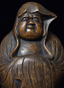 Early 18thC Japanese Edo Daruma superbly carved- Superb example dated to the year 1715