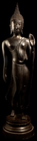 19th to 20thC walking Sukhothai Buddha-Beautifully cast