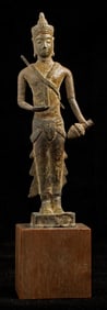 Rare 14thC Sukhothai bronze of the Buddha in a