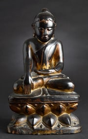 18thC Burmese Lotus Buddha-Very best of its type.