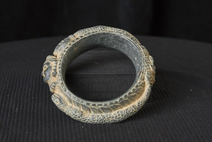 2nd-7thC Gandhara Hardstone Bracelet with A Classic Buddha Head- RARE/Superb!!