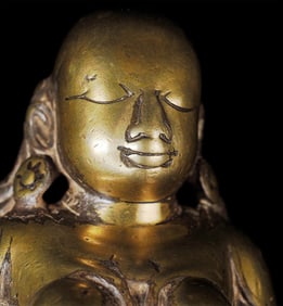 BEST- Superb 17/18thC. Hindu figural oil lamp, Sublime Face! Large, Heavy, Temple Piece