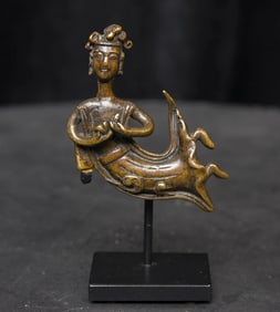 5/6thc Pre-Tang Bronze Buddhist "Angel" From an eEarly Large Buddha Backplate