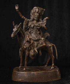 18th/19thC Mongolian Buddhist Protective Deity- Large, Fierce, Animated, Powerful.