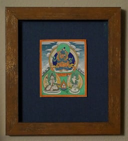 Exquisite Single Hair Painted Mongolian Thangka-Expensively Framed