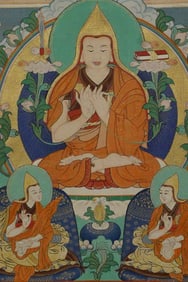 Finely executed antique Mongolian Thangka- Very best!