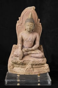 15thC Northern Thai stucco Buddha-FINE