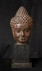 13th/14th Cambodian/Thai Hardstone Buddha head.