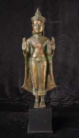 Antique Cambodian Bronze Buddha.
