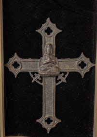 16/17thC Japanese Bronze Cross with Buddha. I've owned a number of other iron examples this.