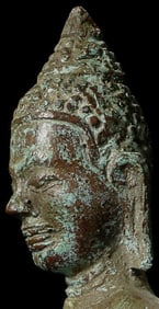 10/11thC Cambodian or Thai Buddha. Rare Type, Well Cast, Great Condition. Collectors Piece