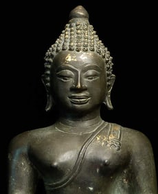 Vintage/Antique Northern Thai Bronze Buddha- Large, Well Cast
