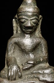 EARLY (1000 years) Burma Mon Style Buddha. Silver Alloy