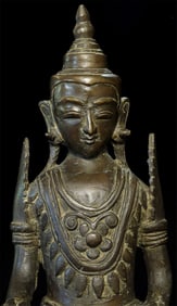 Large antique Burmese bronze Buddha.