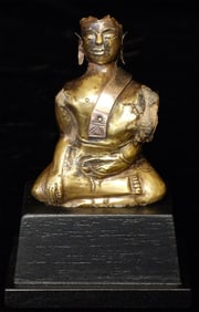16thC Gold Buddha from Thailand Ayuthaya Style- Very rare type