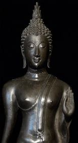 Tall 19thC Sukhothai Style Buddha w/ Base