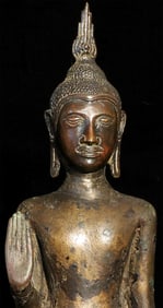 15/16thC Utong C Thai Bronze Buddha. Large and Fine Example